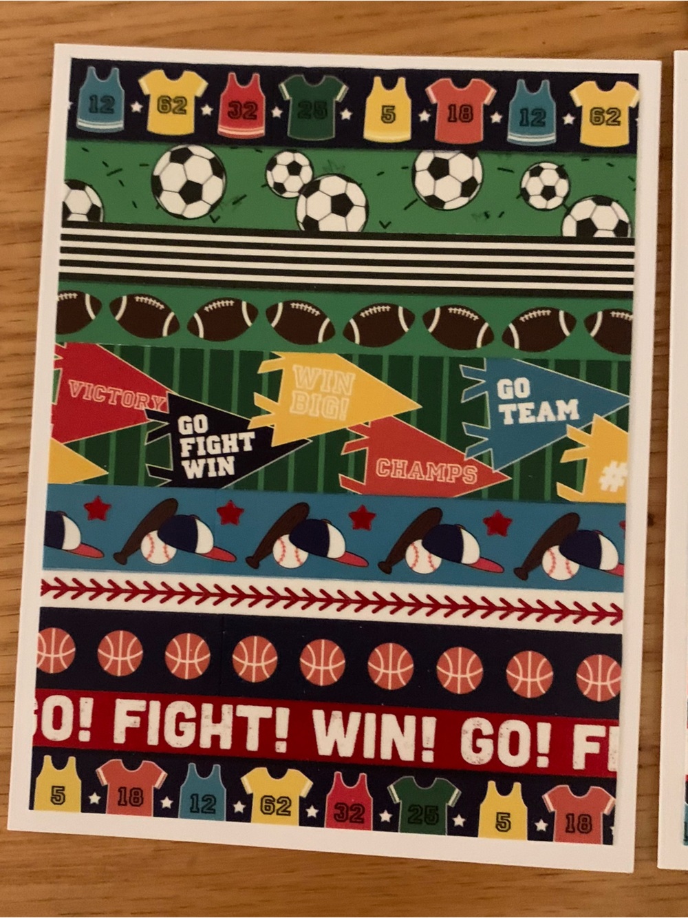 Stamped Sports Theme Notecards